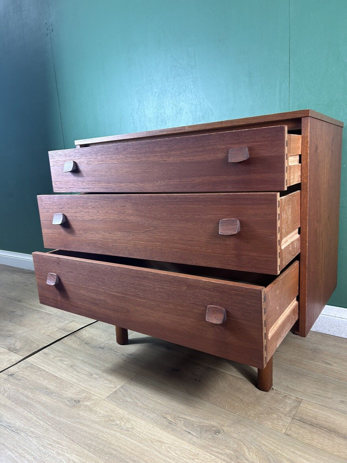 Retro Vintage Mid Century Teak Chest Of Drawers-Courier