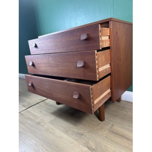 Retro Vintage Mid Century Teak Chest Of Drawers-Courier