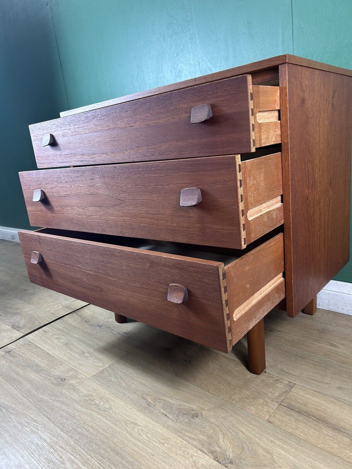 Retro Vintage Mid Century Teak Chest Of Drawers-Courier