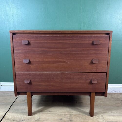 Retro Vintage Mid Century Teak Chest Of Drawers-Courier