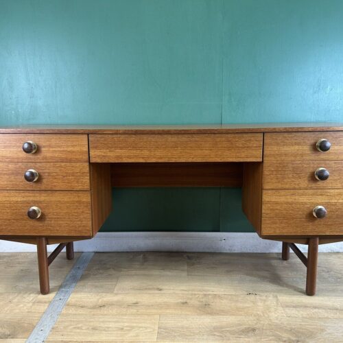 Retro Vintage Mid Century Teak Desk By Avalon Furniture-Courier