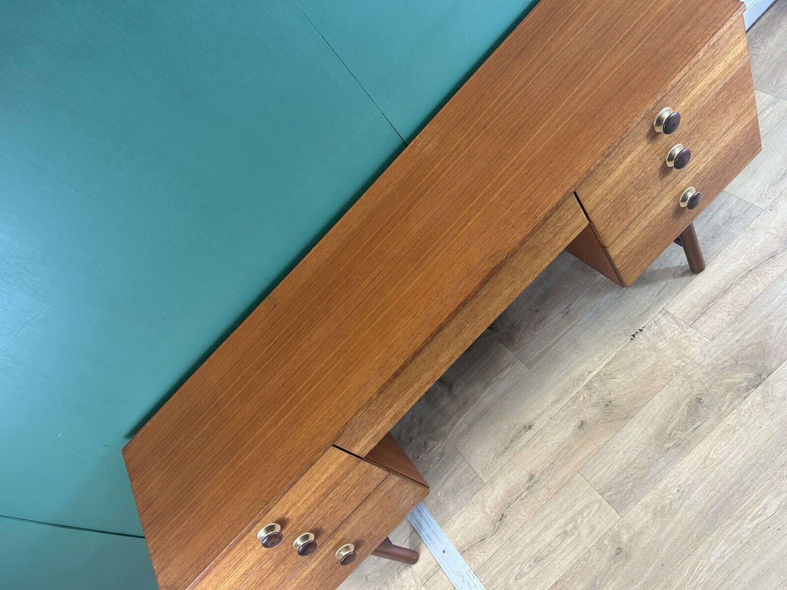 Retro Vintage Mid Century Teak Desk By Avalon Furniture-Courier