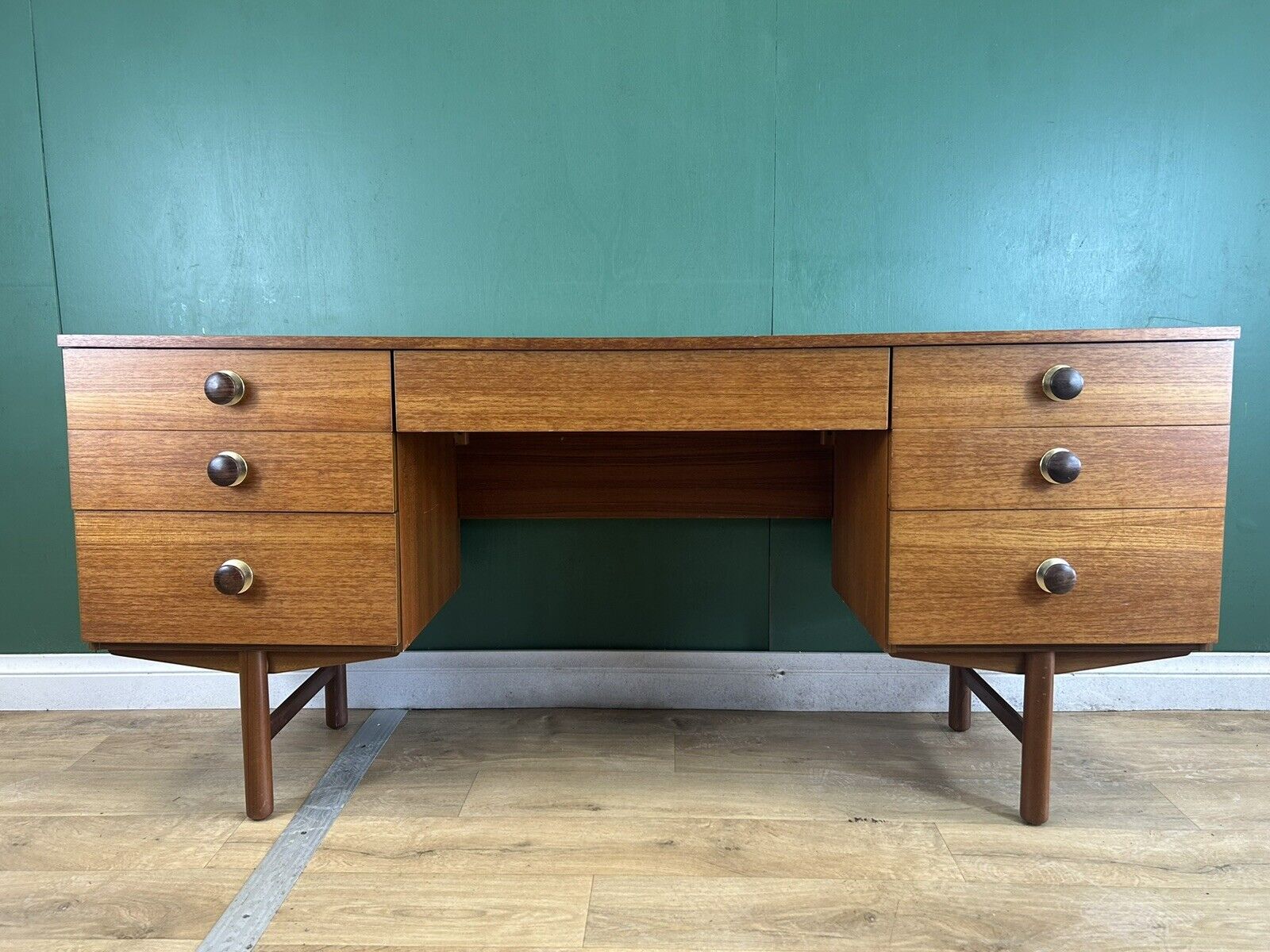 Retro Vintage Mid Century Teak Desk By Avalon Furniture-Courier