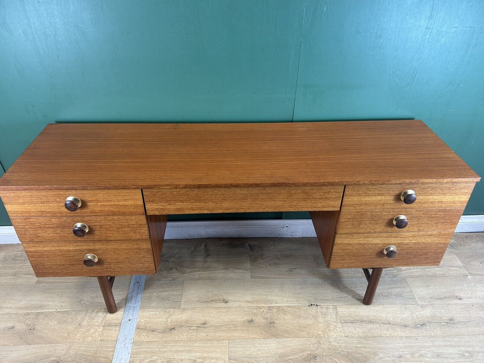 Retro Vintage Mid Century Teak Desk By Avalon Furniture-Courier