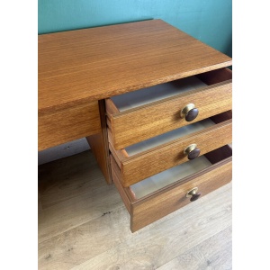 Retro Vintage Mid Century Teak Desk By Avalon Furniture-Courier