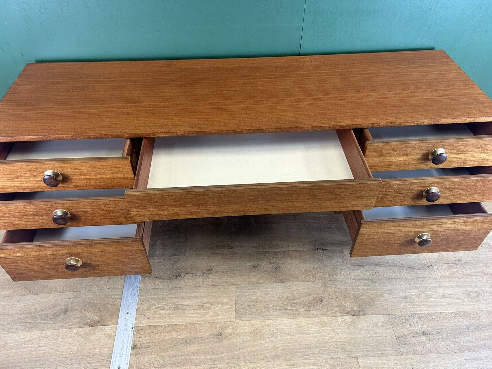 Retro Vintage Mid Century Teak Desk By Avalon Furniture-Courier