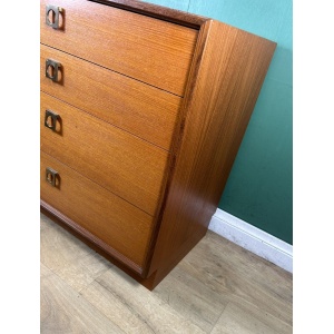 Retro Vintage Mid Century Teak G Plan Form 5 Chest Of Drawers-Courier