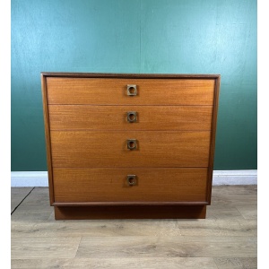 Retro Vintage Mid Century Teak G Plan Form 5 Chest Of Drawers-Courier