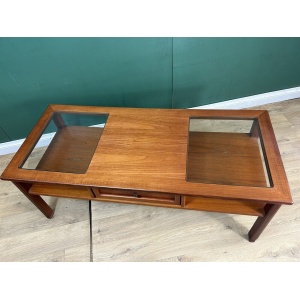 Retro Vintage Mid Century Teak G Plan Glass Top Coffee Table-Courier