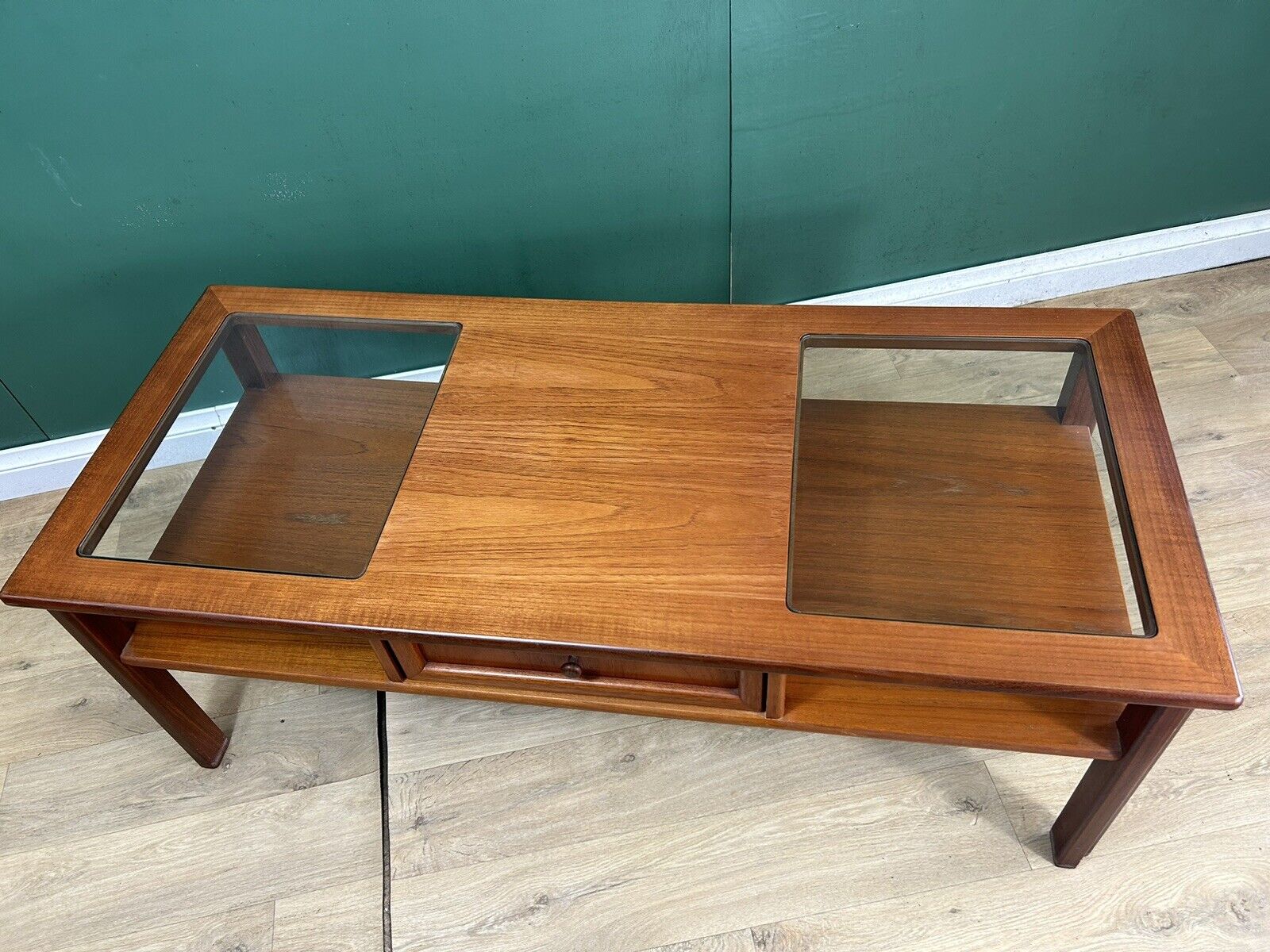 Retro Vintage Mid Century Teak G Plan Glass Top Coffee Table-Courier