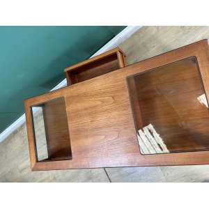 Retro Vintage Mid Century Teak G Plan Glass Top Coffee Table-Courier