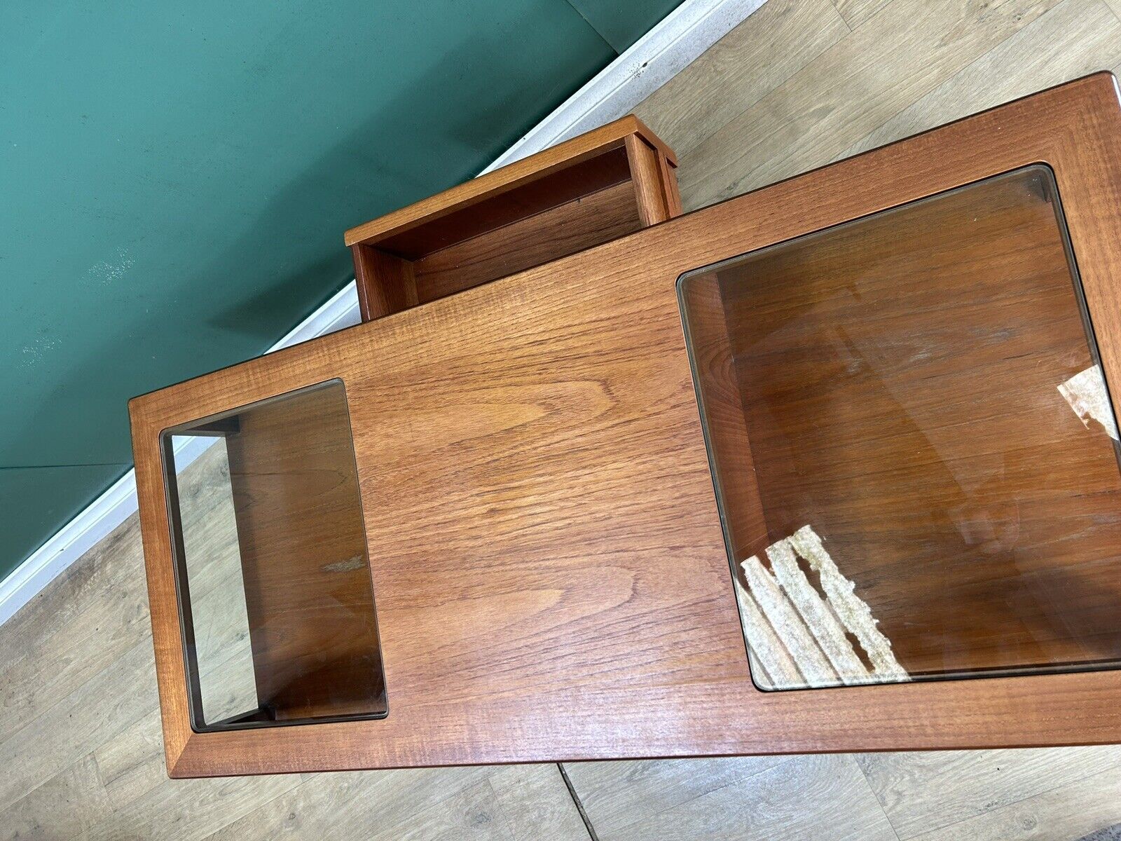 Retro Vintage Mid Century Teak G Plan Glass Top Coffee Table-Courier