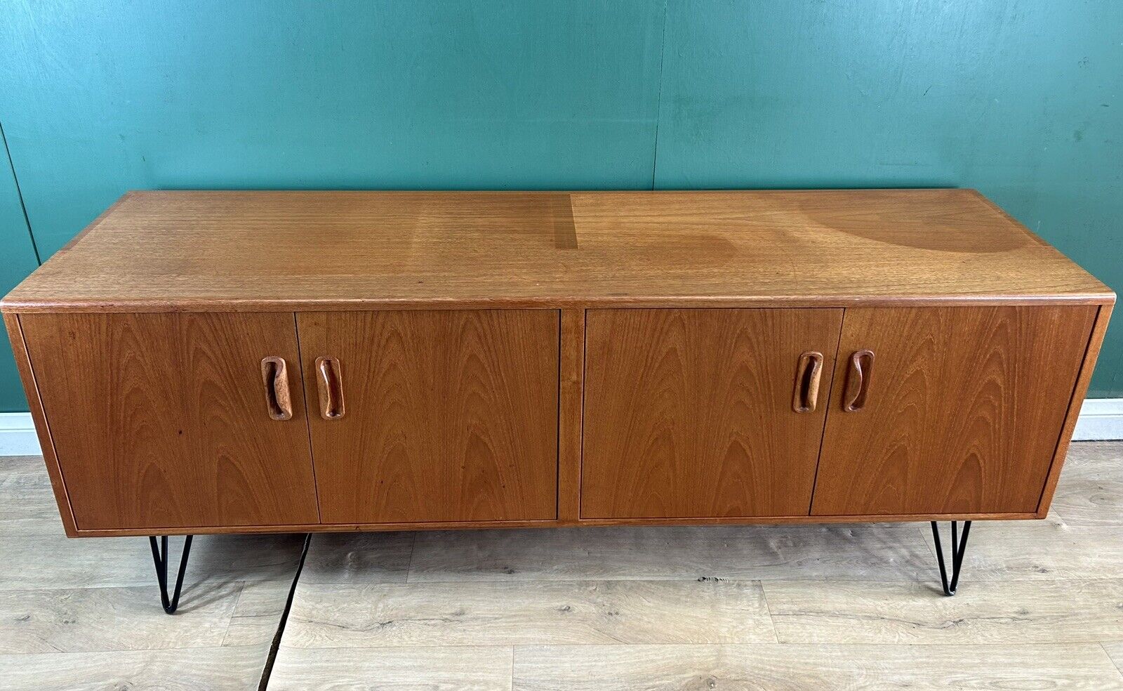 Retro Vintage Mid Century Teak G Plan Sideboard On Hairpin Legs-Courier