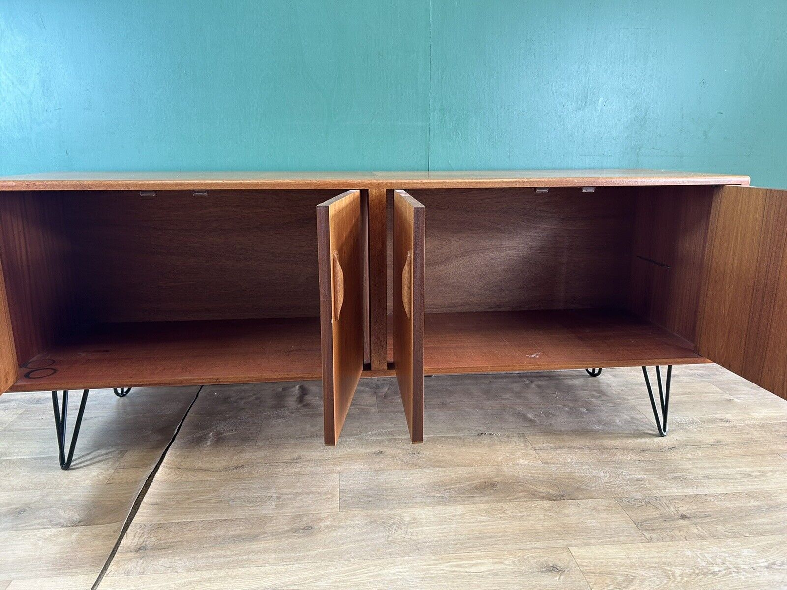 Retro Vintage Mid Century Teak G Plan Sideboard On Hairpin Legs-Courier