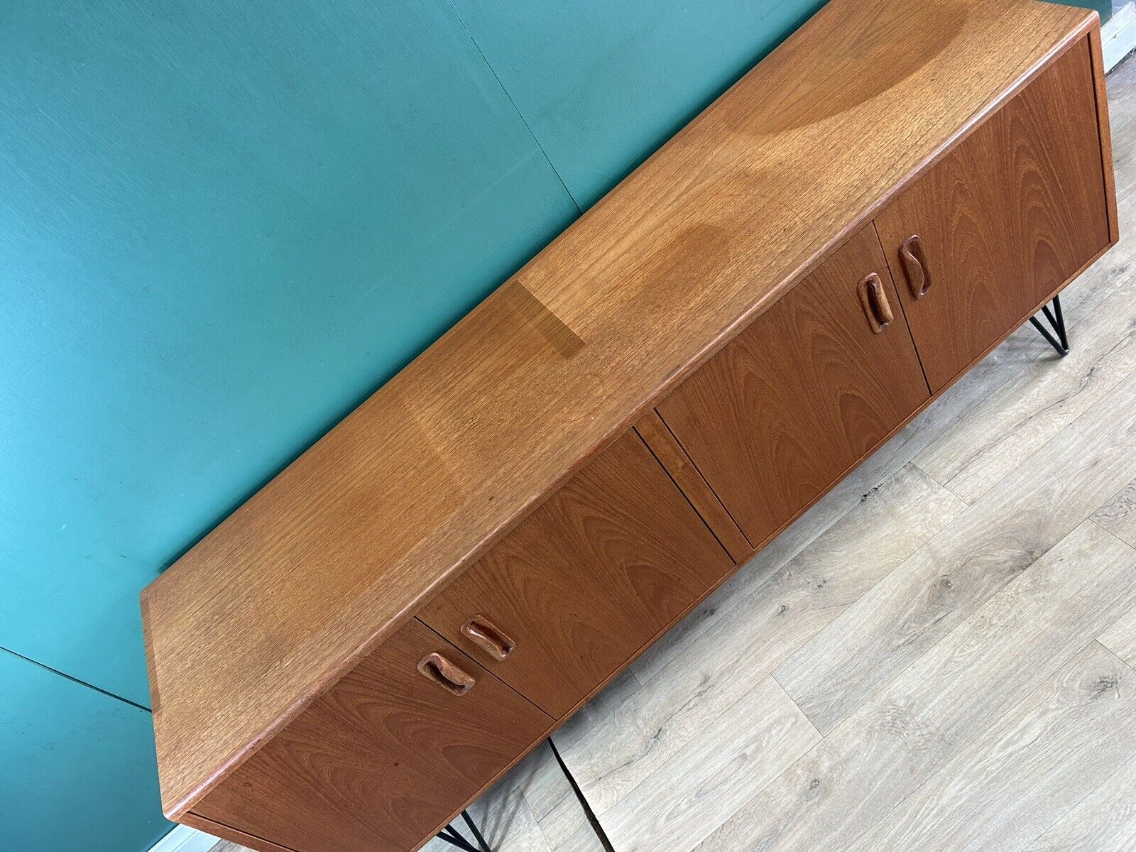 Retro Vintage Mid Century Teak G Plan Sideboard On Hairpin Legs-Courier