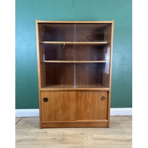 Retro Vintage Mid Century Teak Glass Display Cabinet-Courier
