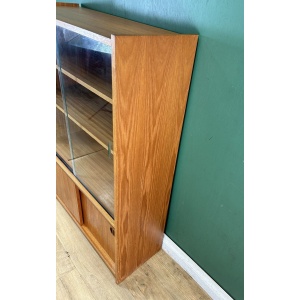 Retro Vintage Mid Century Teak Glass Display Cabinet-Courier