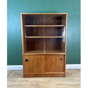 Retro Vintage Mid Century Teak Glass Display Cabinet-Courier