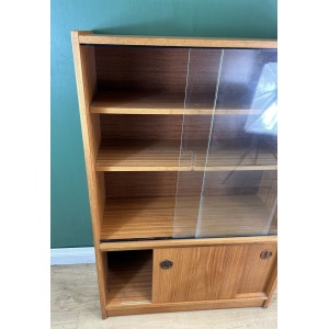 Retro Vintage Mid Century Teak Glass Display Cabinet-Courier