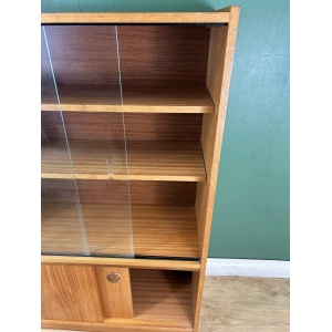 Retro Vintage Mid Century Teak Glass Display Cabinet-Courier