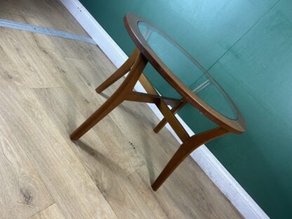 Retro Vintage Mid Century Teak Glass Top Coffee Table By Stonehill -Courier