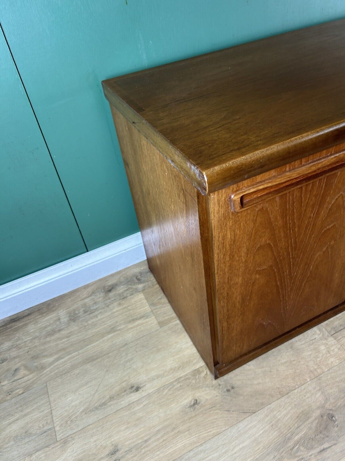 Retro Vintage Mid Century Teak Low Sideboard By Meredew Furniture-Courier