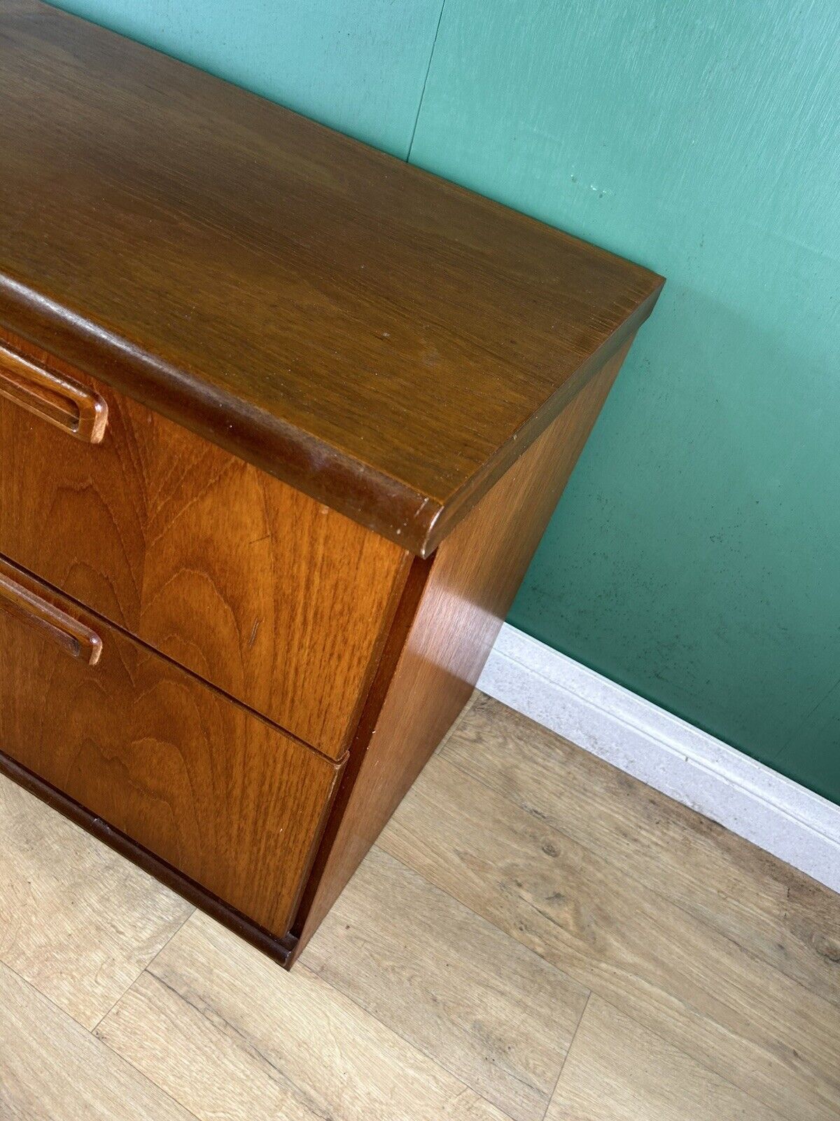 Retro Vintage Mid Century Teak Low Sideboard By Meredew Furniture-Courier