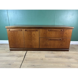 Retro Vintage Mid Century Teak Low Sideboard By Meredew Furniture-Courier