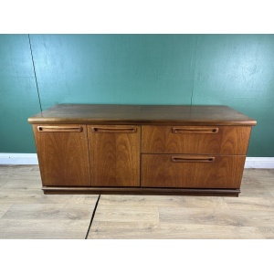 Retro Vintage Mid Century Teak Low Sideboard By Meredew Furniture-Courier