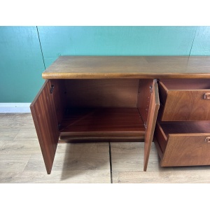 Retro Vintage Mid Century Teak Low Sideboard By Meredew Furniture-Courier