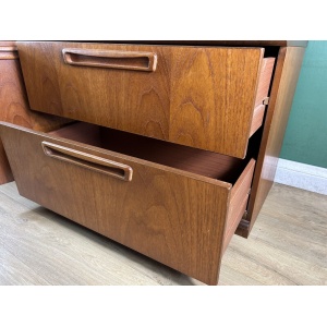 Retro Vintage Mid Century Teak Low Sideboard By Meredew Furniture-Courier