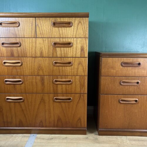 Retro Vintage Mid Century Teak Pair Of Two Chest Of Drawers By Meredew-Courier