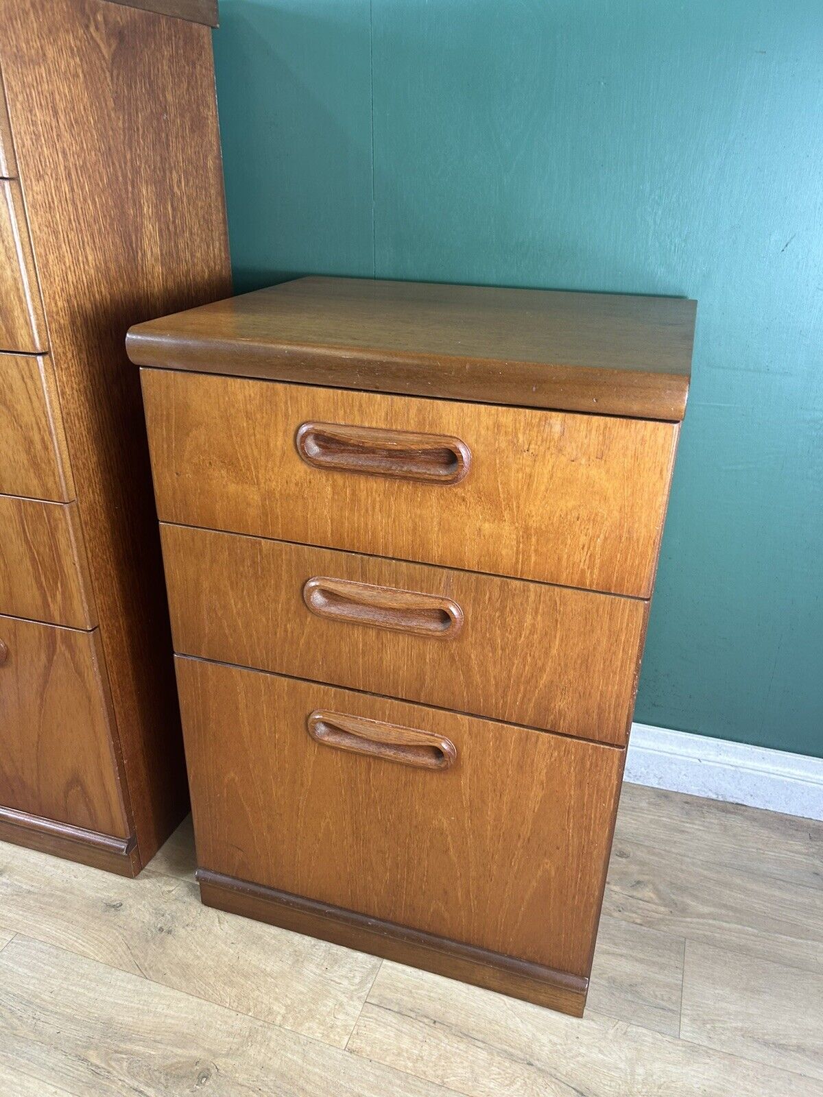 Retro Vintage Mid Century Teak Pair Of Two Chest Of Drawers By Meredew-Courier