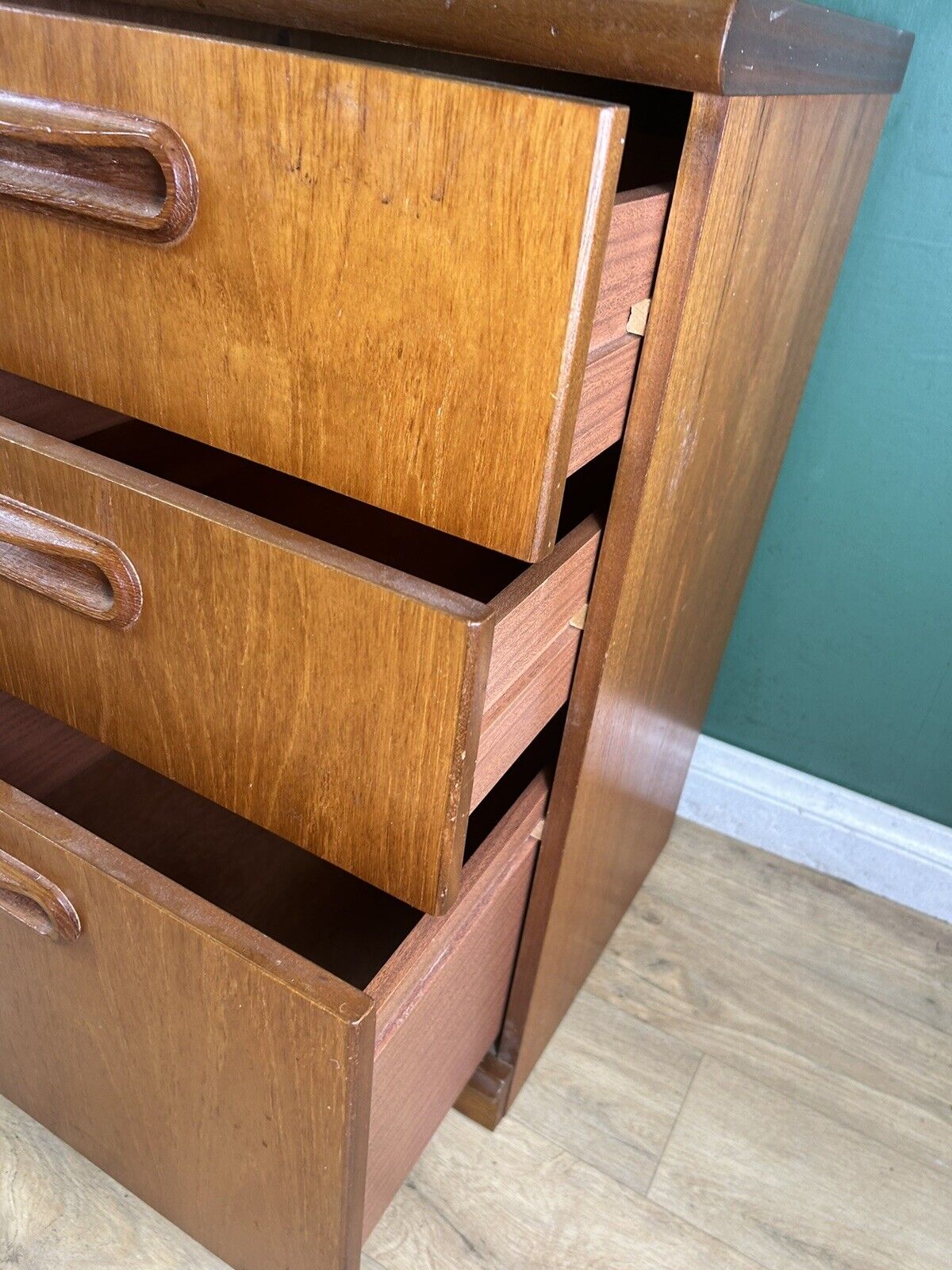 Retro Vintage Mid Century Teak Pair Of Two Chest Of Drawers By Meredew-Courier