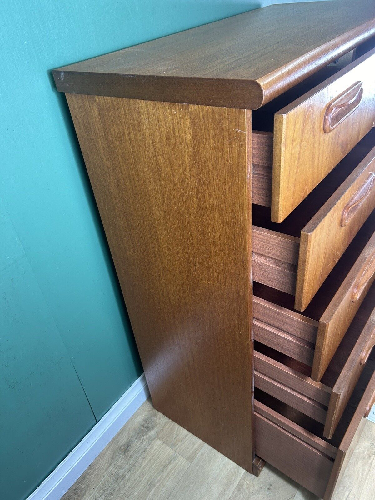 Retro Vintage Mid Century Teak Pair Of Two Chest Of Drawers By Meredew-Courier