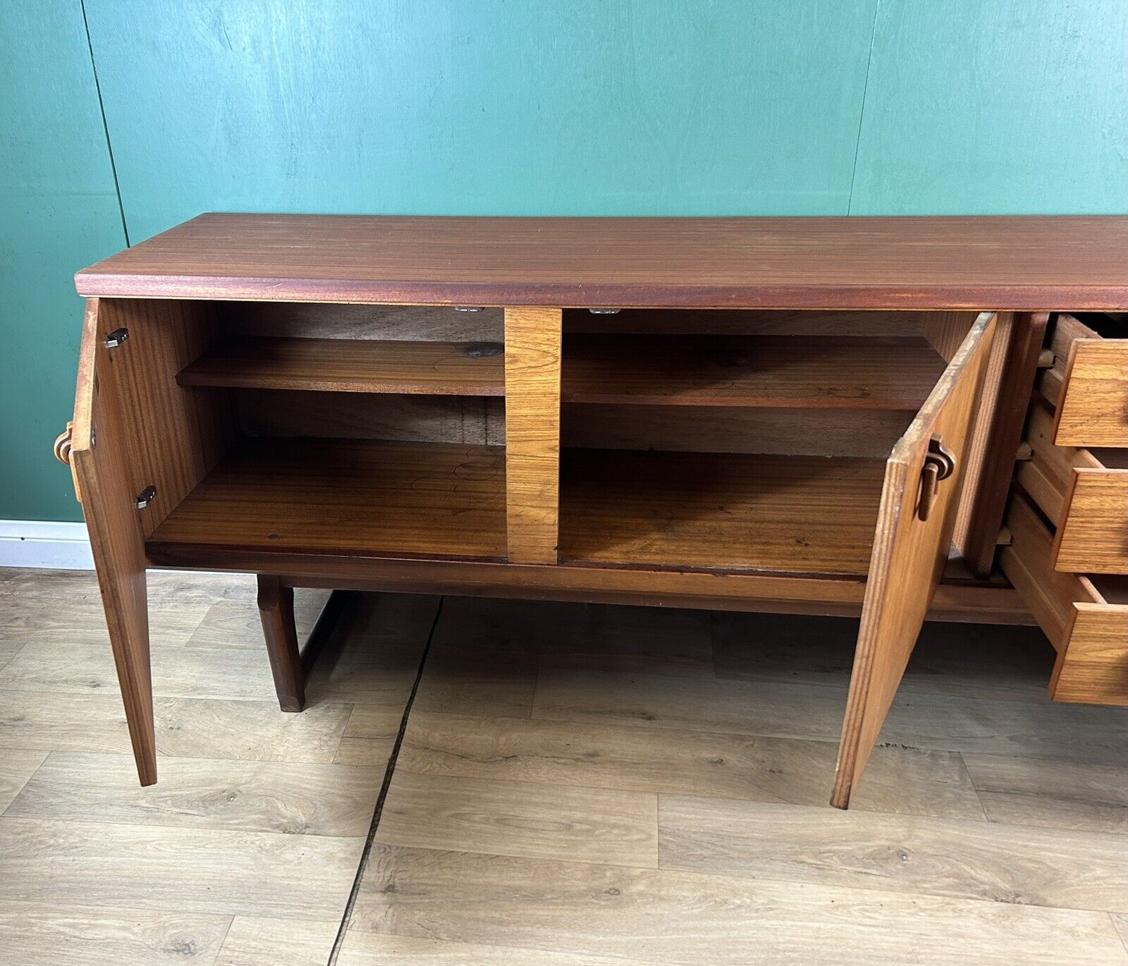 Retro Vintage Mid Century Teak Sideboard By Beautility Furniture-Courier