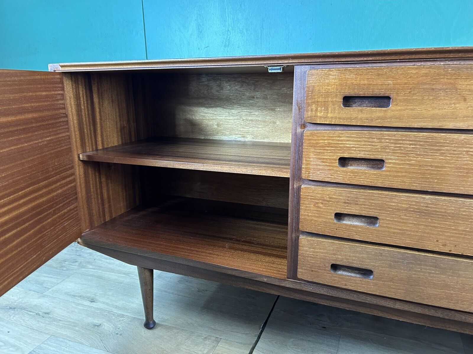 Retro Vintage Mid Century Teak Sideboard By Meredew Furniture-Courier