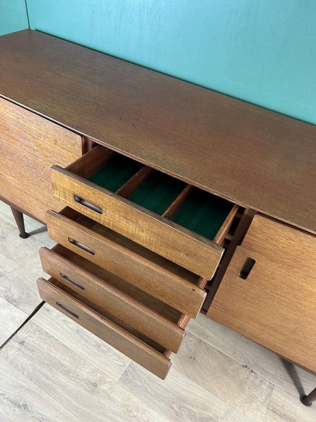 Retro Vintage Mid Century Teak Sideboard By Meredew Furniture-Courier