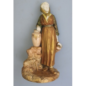 Antique Royal Worcester Porcelain gilt Figurine No.1810 Water Carrier C.1900