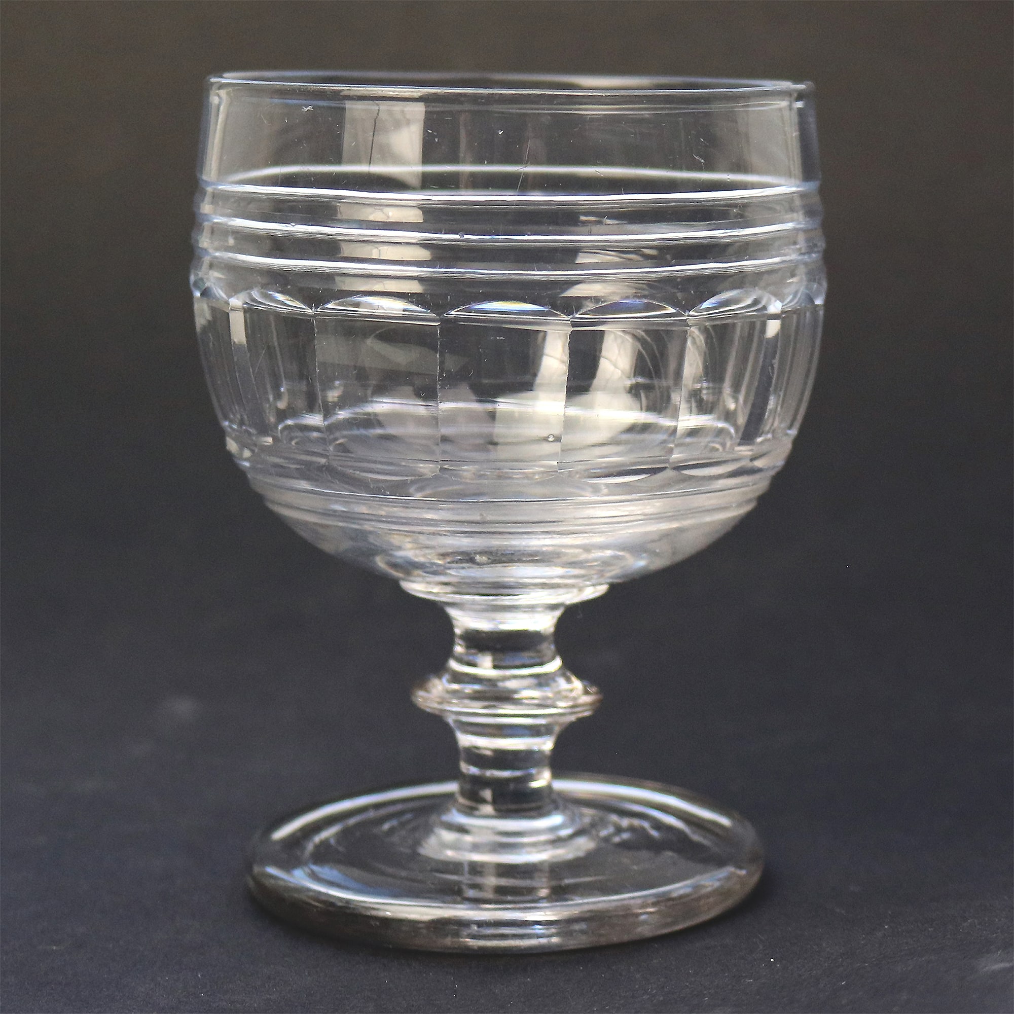 A good antique Regency stemware cut glass Rummer Goblet / Wine Glass C.1830-40