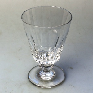 A larger antique stemware petal cut glass Rummer Goblet / Wine Glass 450g C.19thC