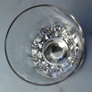 A larger antique stemware petal cut glass Rummer Goblet / Wine Glass 450g C.19thC