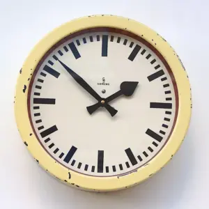 Lovely 1960s SIEMENS robust steel Vintage Industrial Factory Wall Clock Retro