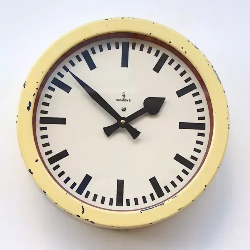 Lovely 1960s SIEMENS robust steel Vintage Industrial Factory Wall Clock Retro