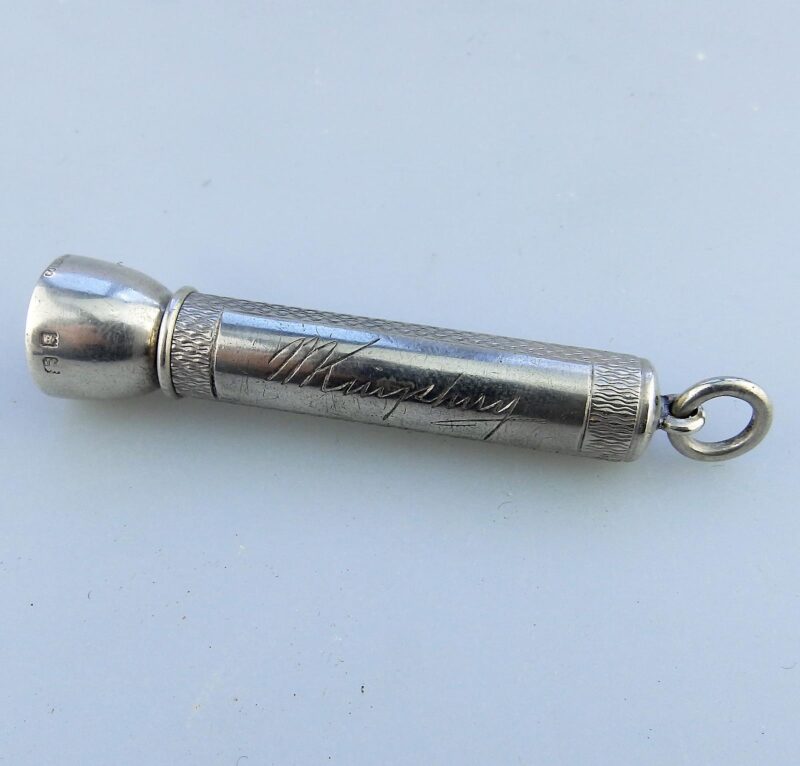 An antique English solid silver Sampson Mordan & Goldsmiths Cigar Piercer C.1933