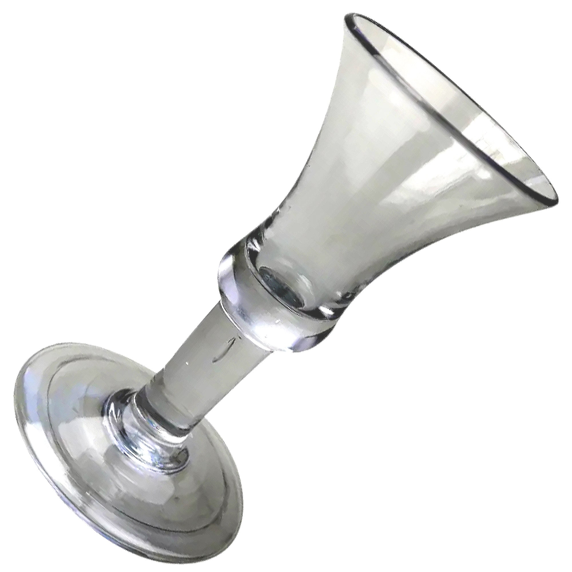 An antique Georgian folded foot & plain short tear drop stem Wine Glass C.18thC