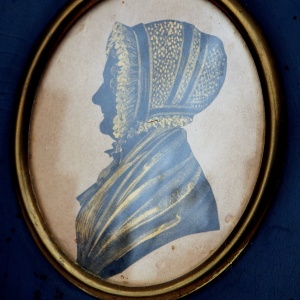 An unusual antique Georgian bronzed Silhouette Portrait Miniature C.early 19thC