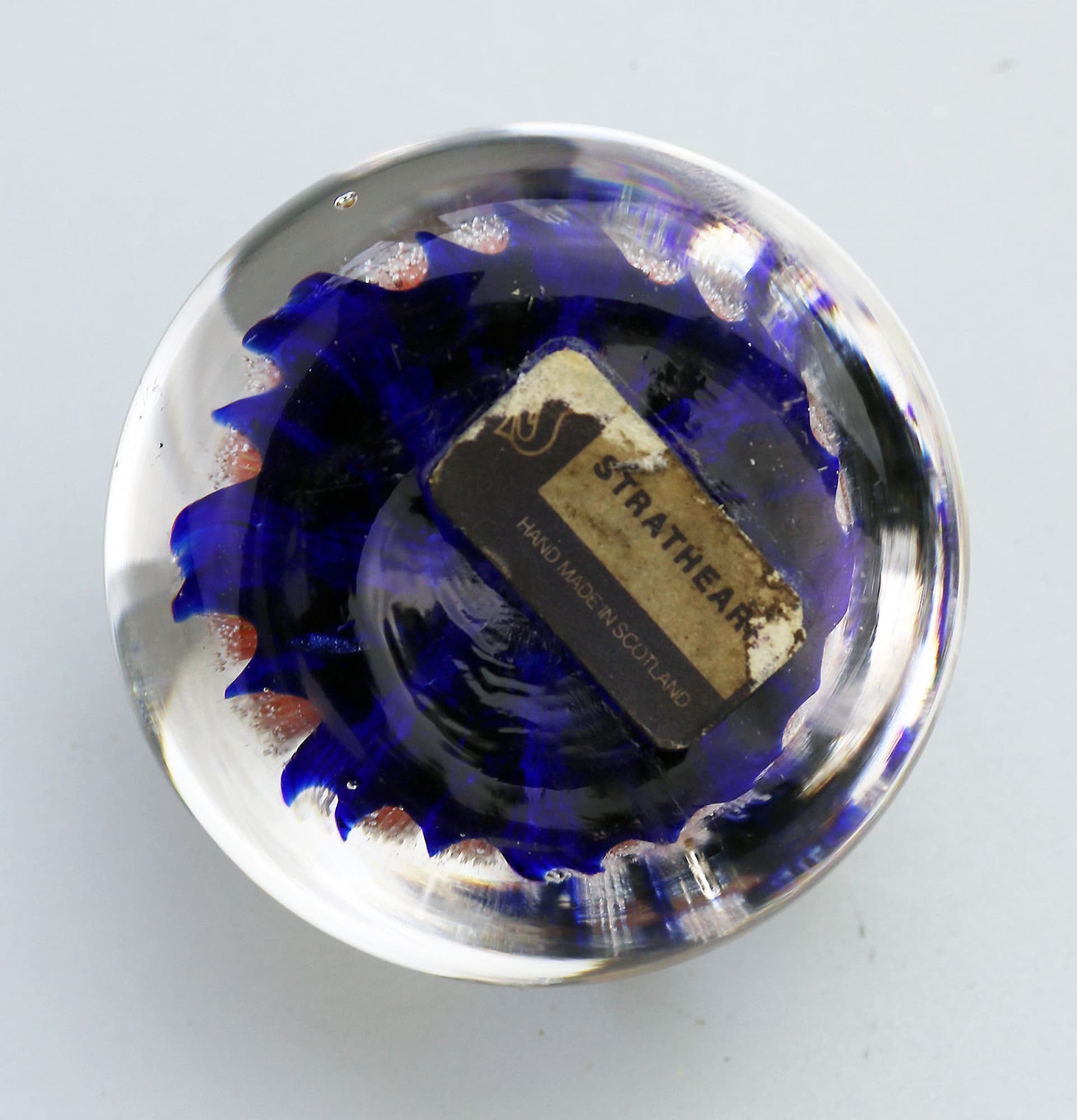 Mid-century Strathearn Scottish glass wheel millefiori cane Paperweight C.1970's
