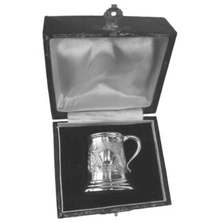 An unusual vintage sterling solid silver presentation Miniature Tankard C.20thC