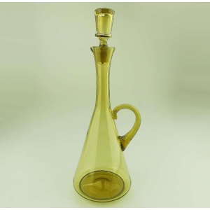 A good antique citrine glass Liquor Decanter probably Venetian Murano C.1920+